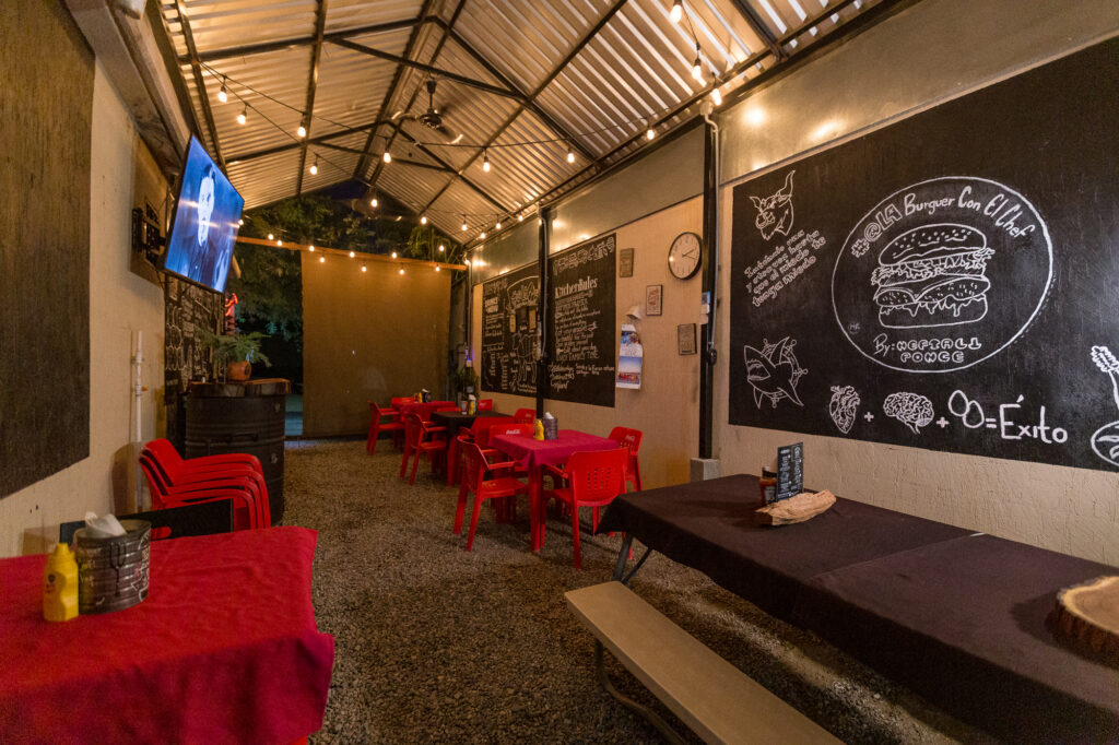 Menu and Interior of the Restaurant - Inside AlaBurgerconelChef in Puerto Penasco - Best Restaurants in Rocky Point Mexico