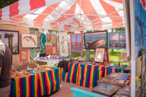 Paintings, Art Work, Jewelry, Baskets, Clothing, Baked Goods, and more for sale at the seasonal Mermaid Market in Shrimp Park - Events in Puerto Penasco - Best Free Activities in Rocky Point