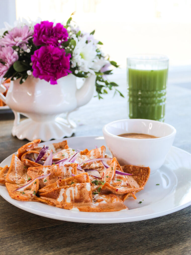 Chilaquiles, Juice, Mexican Breakfast, Mexican Brunch, Restaurants for Breakfast in Rocky Point Mexico, Top Restaurants in Rocky Point, La Belle above CoffeePoint
