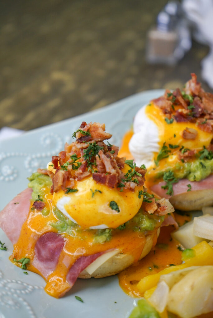 Eggs Benedict, Breakfast and Lunch from La Belle in Rocky Point Mexico, Brunch in Puerto Penasco, American Breakfast in Rocky Point Mexico