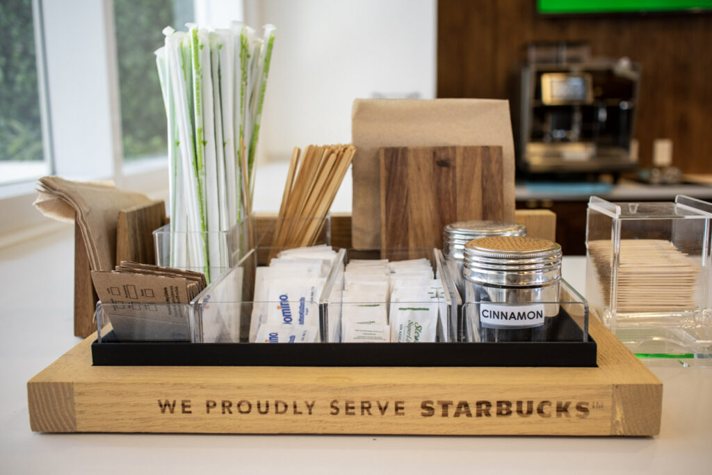 Starbucks Tray on Counter