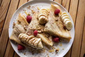 Crepes with fresh raspberry and banana | Breakfast in Rocky Point